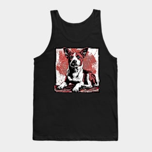 Retro Art Basenji Dog Lover Tank Top